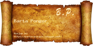 Barta Pongor névjegykártya